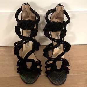 Jimmy Choo Braided Rope Kalmar Black Size 39